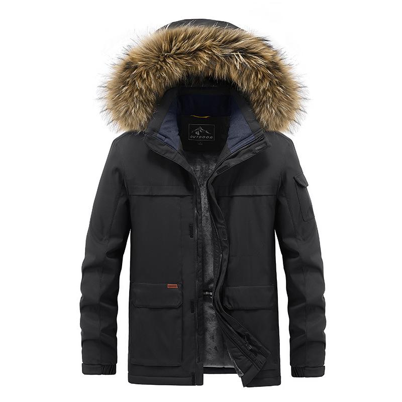 Men's Winter Padded Jacket Men's Casual Loose Tooling Padded Padded Thickened Hooded Jacket Top
