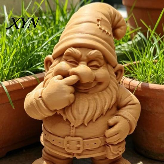 Статуэтка Гнома на Стол, 3D Печатная Фигурка, Мультяшная Статуэтка Ковыряющая в Носу, Фигурка для Раскрашивания DIY, Скульптура Гнома для Декора Дома и Офиса, Игрушка