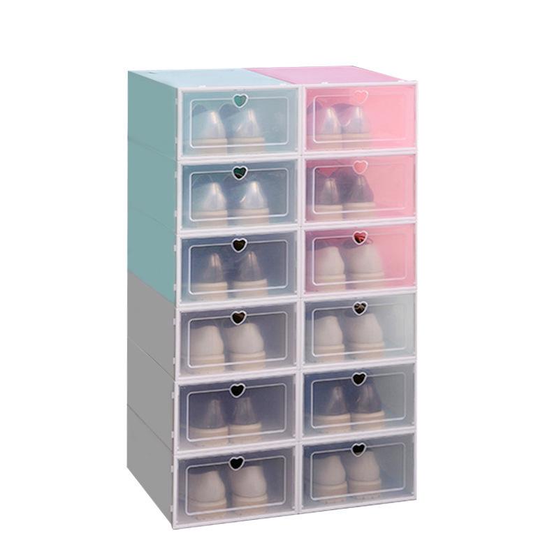 Multi-Color Flip-Top Shoe Storage Box - Dustproof & Moisture-Proof, Stackable PP Plastic Shoe Rack