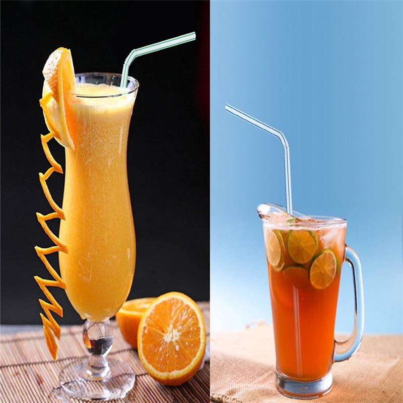 100Pcs Disposable Straws Flexible Plastic Straws Striped Rainbow Drinking Straw
