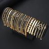 25 Stück/Set Personalisierter Multi-Element-Armreif mit dicker Linie, goldfarben, Herz, Perle, Zirkon, für Damen, täglicher Schmuck 2026
