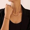 Titanium Steel Jewelry Set: Glass Bead Bracelet & Necklace (Unisex, Versatile)