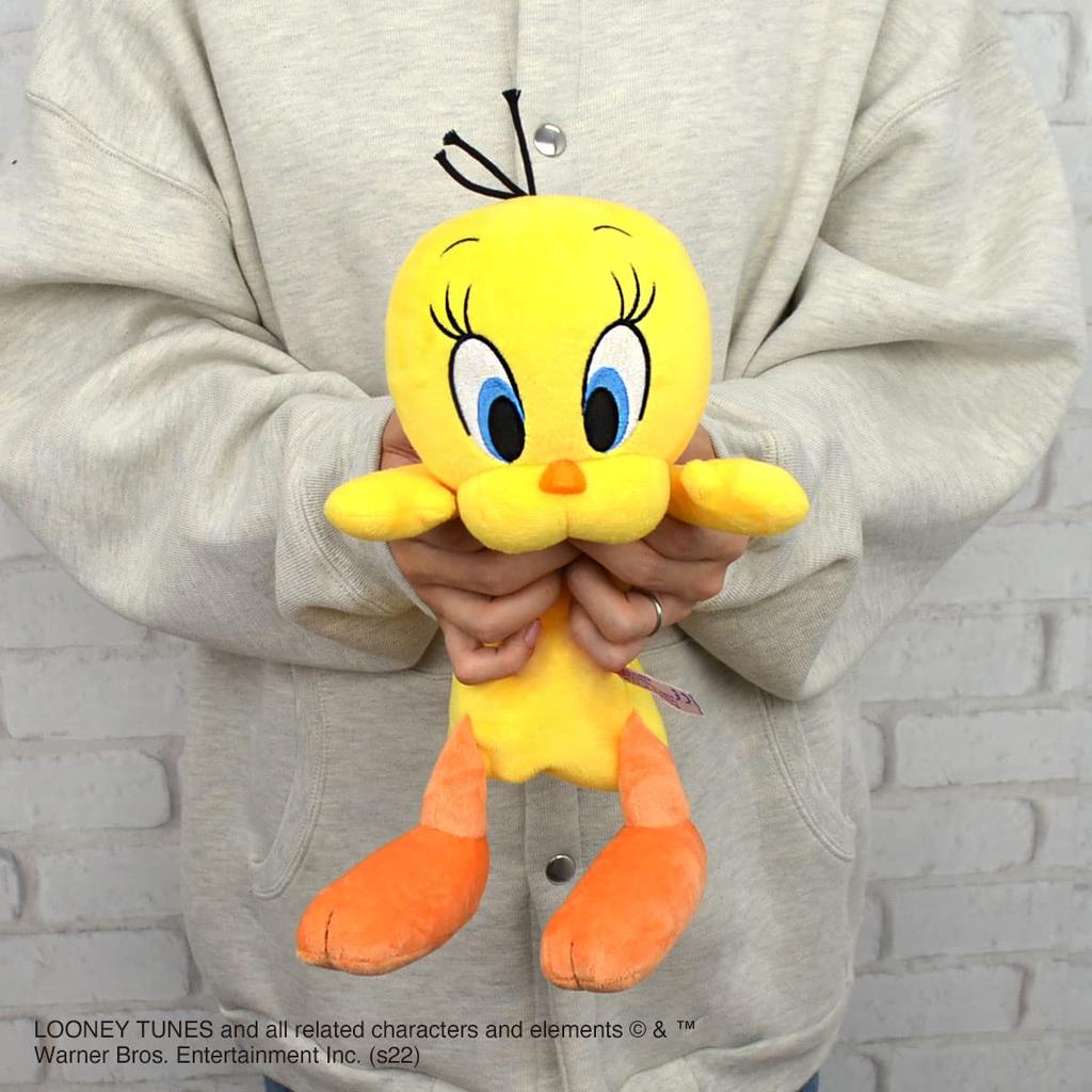 NICI Figure Pen Pouch, Looney Tunes Tweety Pencil Case, Plush Stationery, Pencil Case
