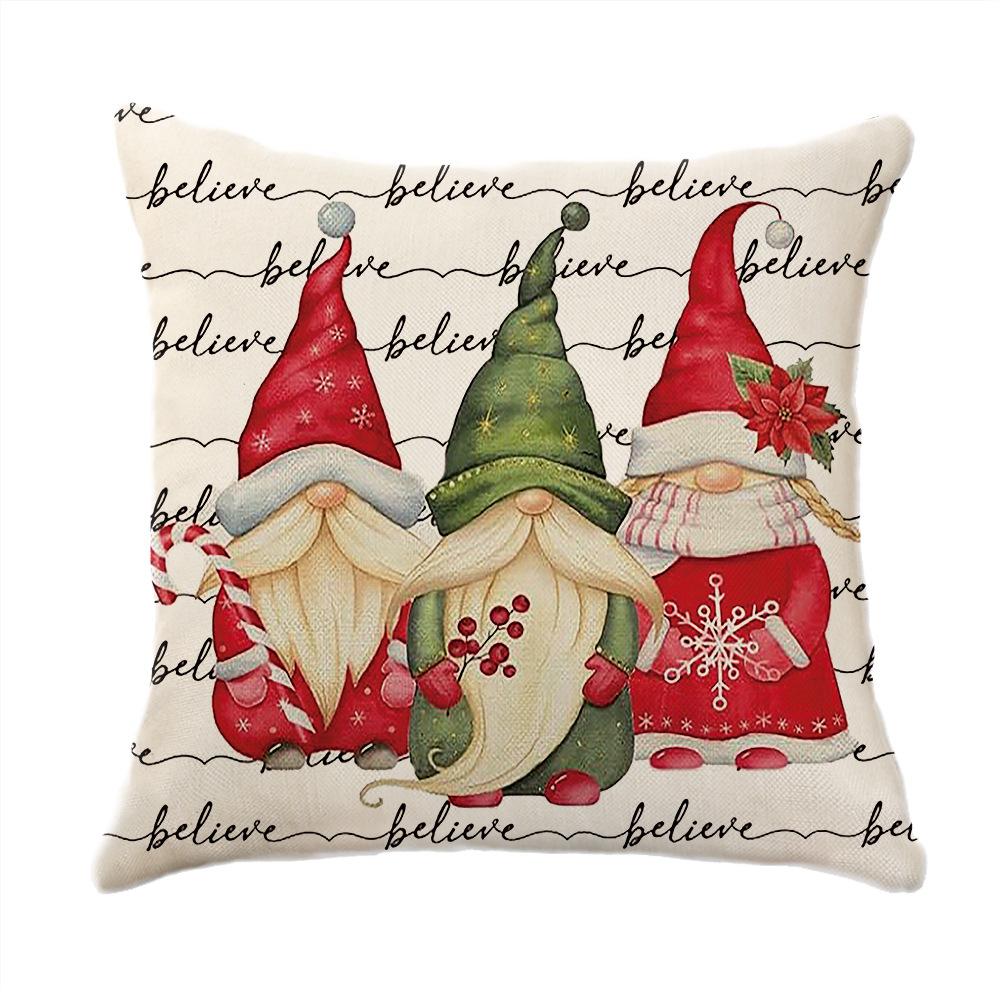 Christmas Theme Printed Sofa Pillow Case Christmas Atmosphere Decoration Bay Window Cushion