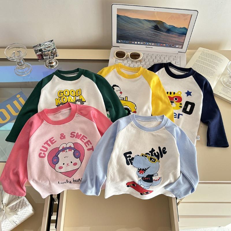 Kids Long Sleeve Cotton T Shirt Spring Autumn Base Layer For Boys Girls