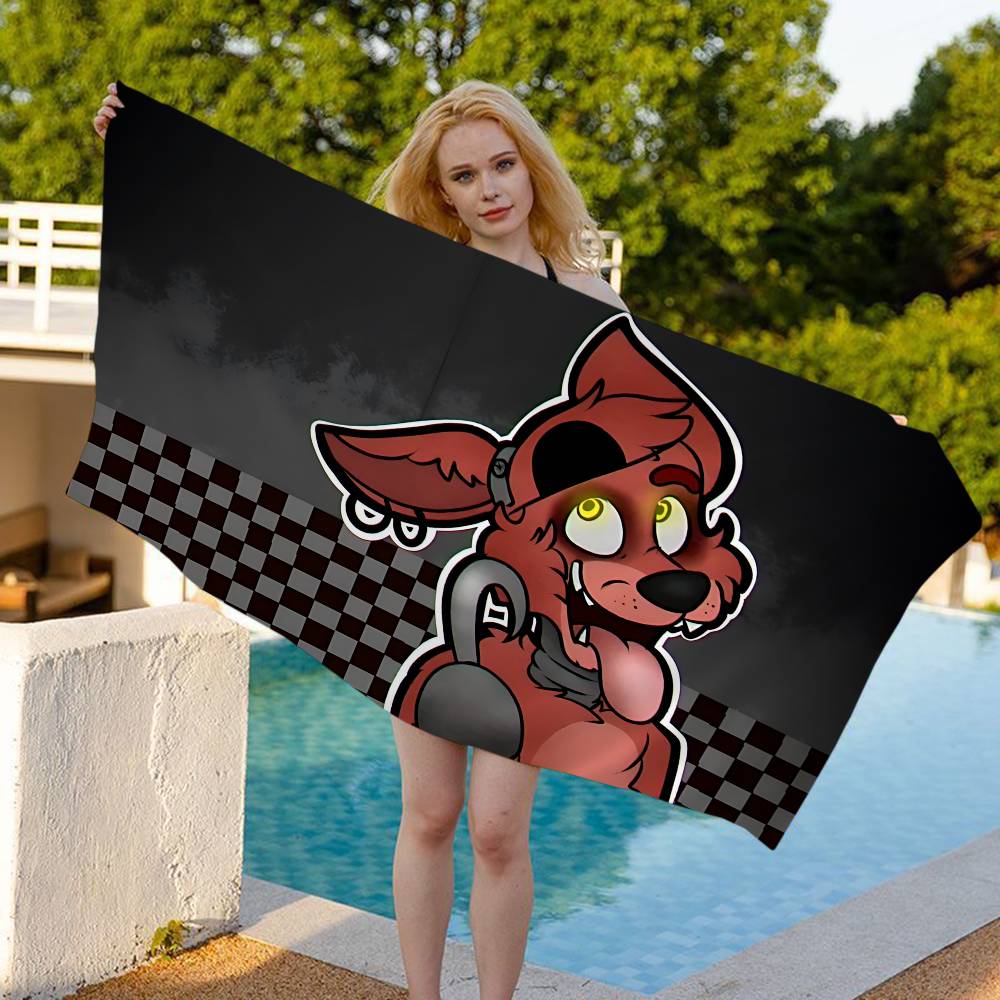 Classic Horror Game F-NA-F Microfiber Printed Beach Towel Mountain Climbing Yoga Beach Swimming Running Absorbent Soft Towel