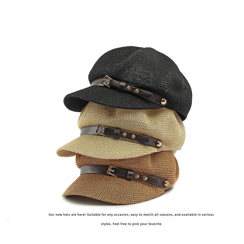 Hollow Mesh Octagonal Hat Women's Summer Outdoor Sunscreen Hat Beret