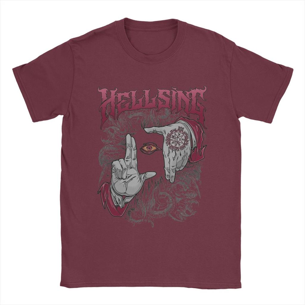 Hellsing Mörkgotiska Herr T-shirts Anime Nyhet T-shirts Kortärmad Rundhals T-shirt 100% Bomull Grafiska Kläder