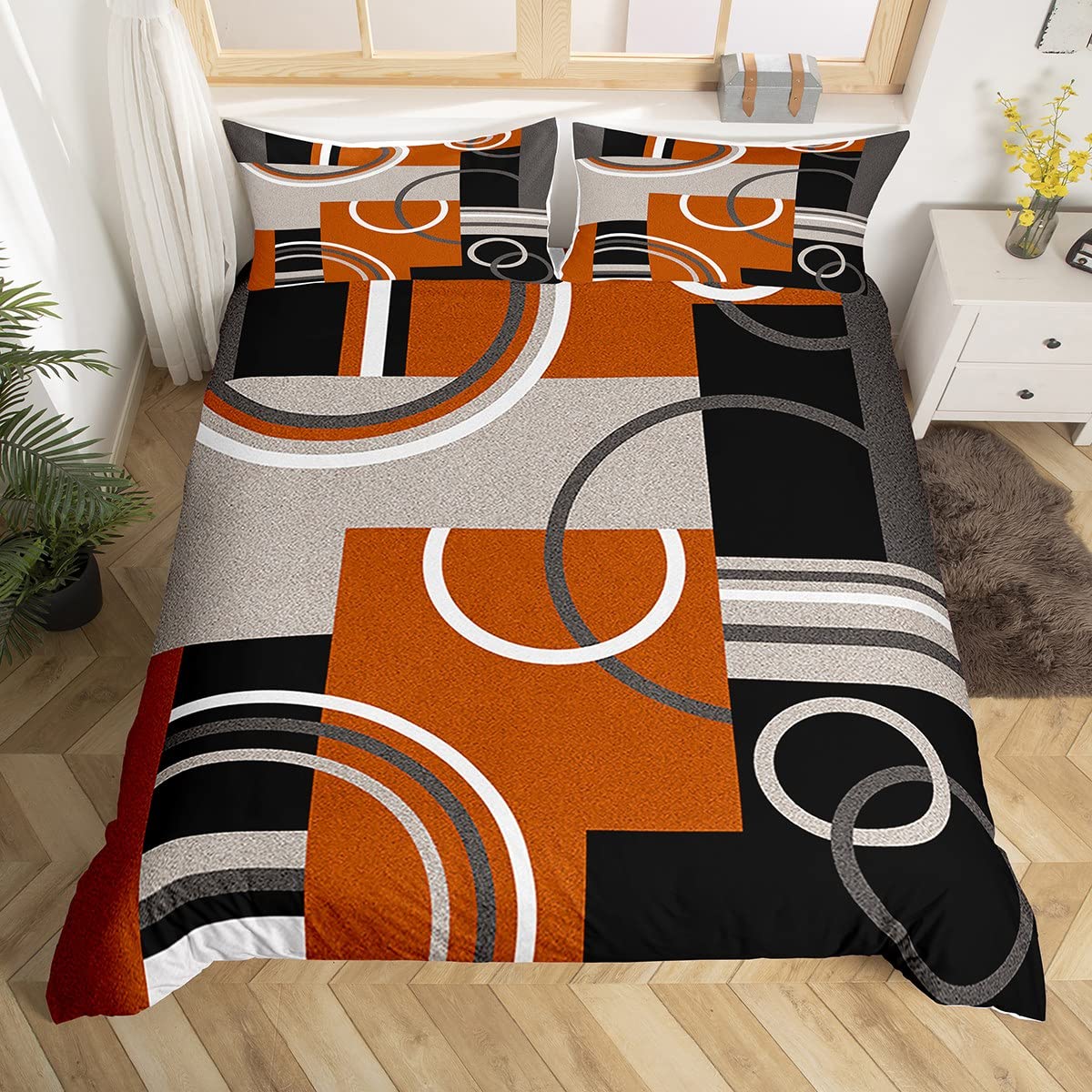 

Comforter Geometry Swirls Spiral Twin King Abstract Circle Stripes Comforter Modern Graphic Geometric Plaid Bedding Set Comforter (quilt)-EU Single(135*200cm)3pcs