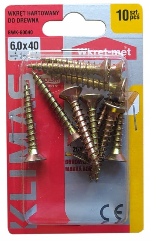 Hardened wood screws 6x40mm 10pcs PZ3 gold