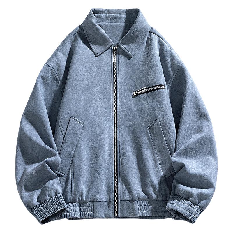 

Куртка весна и осень новая универсальная пара свободный лацкан хулиганский красивый замшевый пиджак модное универсальное пальто для мужчин 7XL