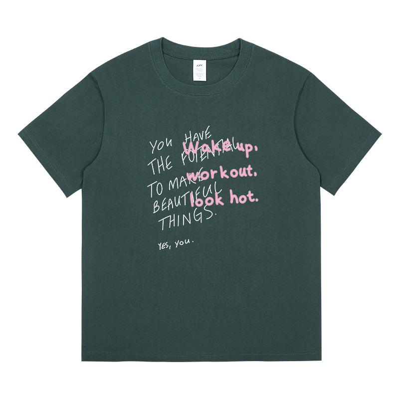 Trendy Women's Loose-Fit Cotton Short-Sleeve T-Shirt with Chic Print Design