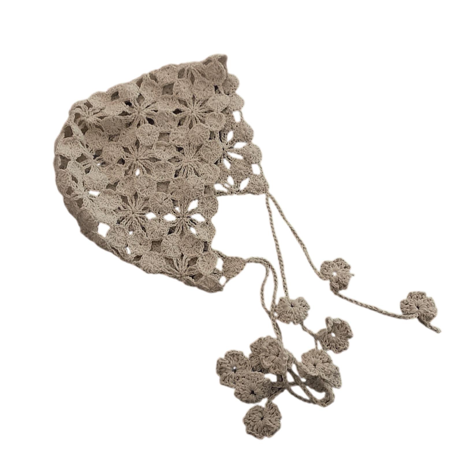 

Вязаная крючком шапка ручной работы с ажурным узором, хлопковая вязаная шапка, женская модная шапка для весны и осени разноцветный