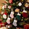 Xmas Tree Hanging Decorations Christmas Tableware Holder, Knitted Stockings Spoon Knife Fork Decorative Pendants for Trees Bag Fireplace, Tree,
