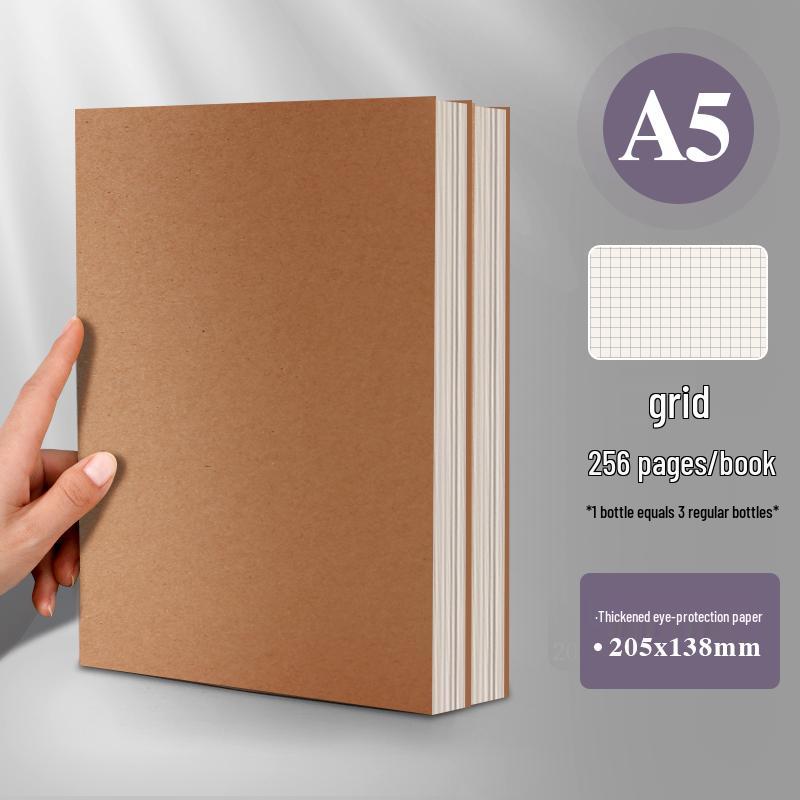 Caderno A4 Extra Grosso em Couro de Vaca Vintage – Opções em Branco, Pautado e Quadriculado, Diário de Registros B5