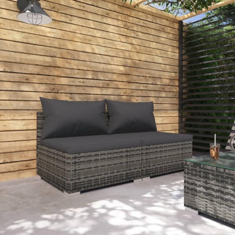 Day and Night - Day and Night 2-piece Garden Furniture Set and Gray Synthetic Rattan Cushions