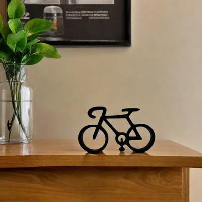 Sculpture de vélo minimaliste, cadre métallique abstrait, silhouette de vélo de route, figurine, décoration de bureau, ornement, cycliste, cadeau