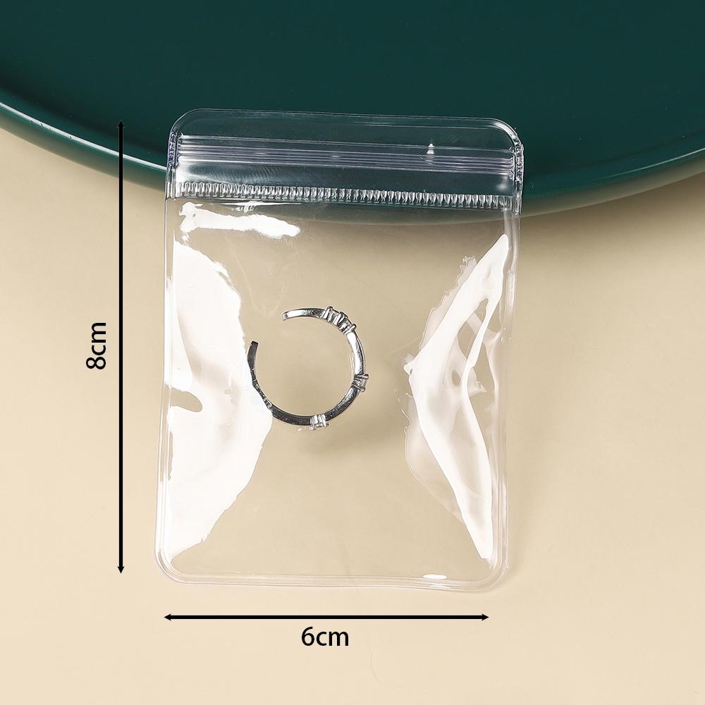 20-50Pcs Transparent PVC Jewelry Pouches Zip Storage Bag for Earring Necklace Jewelry Anti-Oxidation Display Packaging Bags
