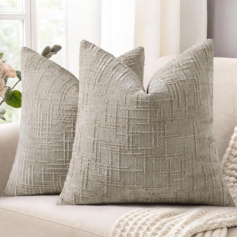 Modern Minimalist Bamboo Chenille Sofa Pillow Cover for Living Room and Bedroom