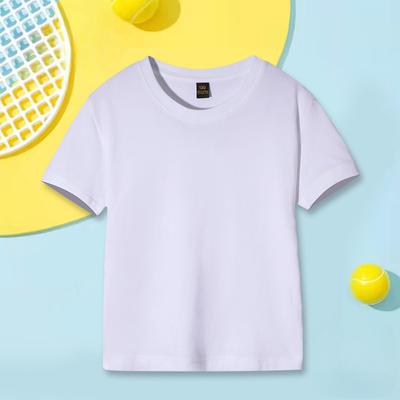 Children's T-shirt Combed Cotton Blank Short-sleeved Kindergarten Printed Class Uniform for Small and Medium-sized Children