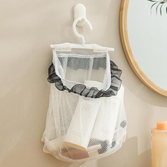 Clothes Mesh Bag Large Capacity Wall-Mounted Polyester Dirty Clothes Toys Basket Underwear Storage Net Bag Home Supplies