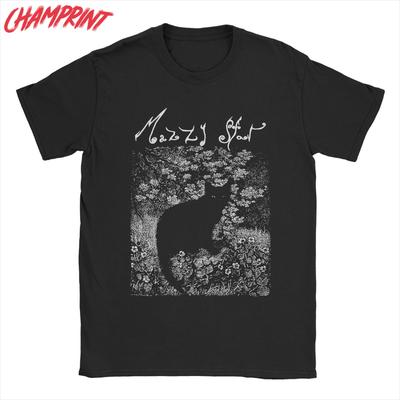 Camiseta para Hombre Mazzy Star Gato Humorística 100% Algodón Camiseta de Manga Corta Camisetas de Cuello Redondo Tops Nueva Llegada