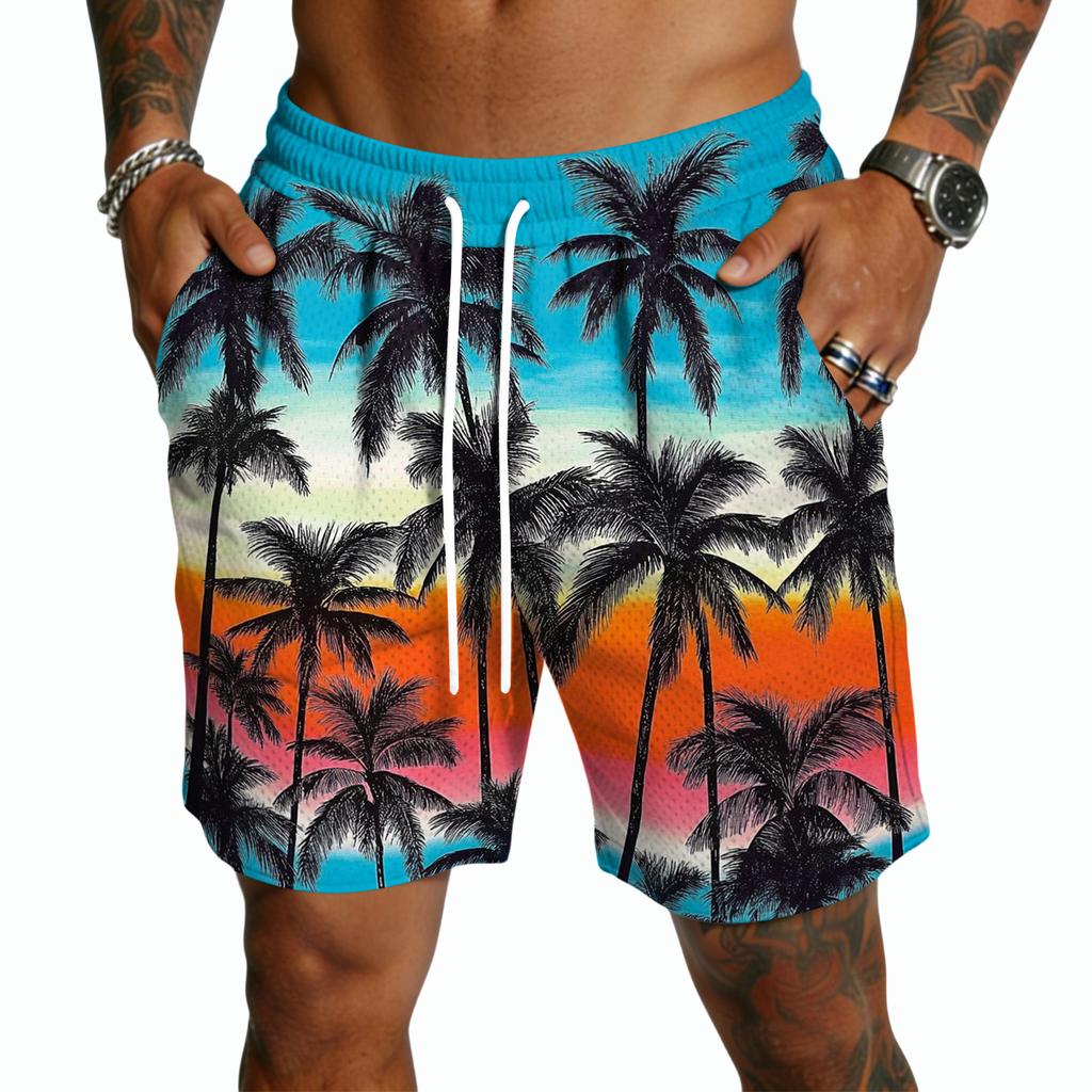 Hawaiian Shorts for Men Mens Swim Trunks Swim Trunks Men Hawaiian Swim Trunks Mens with Drawstring and Tropical Print for Swimming Beach Sports