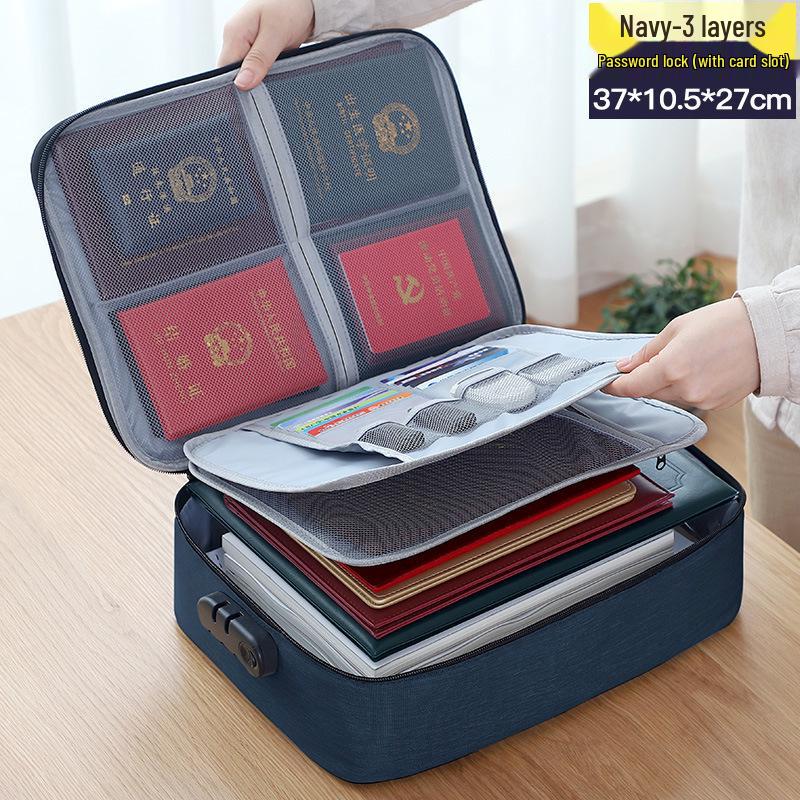 Large Capacity Multi-Layer Organizer Bag for ID Cards & Passports
