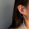 Classic Zircon Tassel Ear Bone Clip Sparkling C-Shaped Non Perforated Rhinestone Fashionable Design Earrings Women Party Jewelry