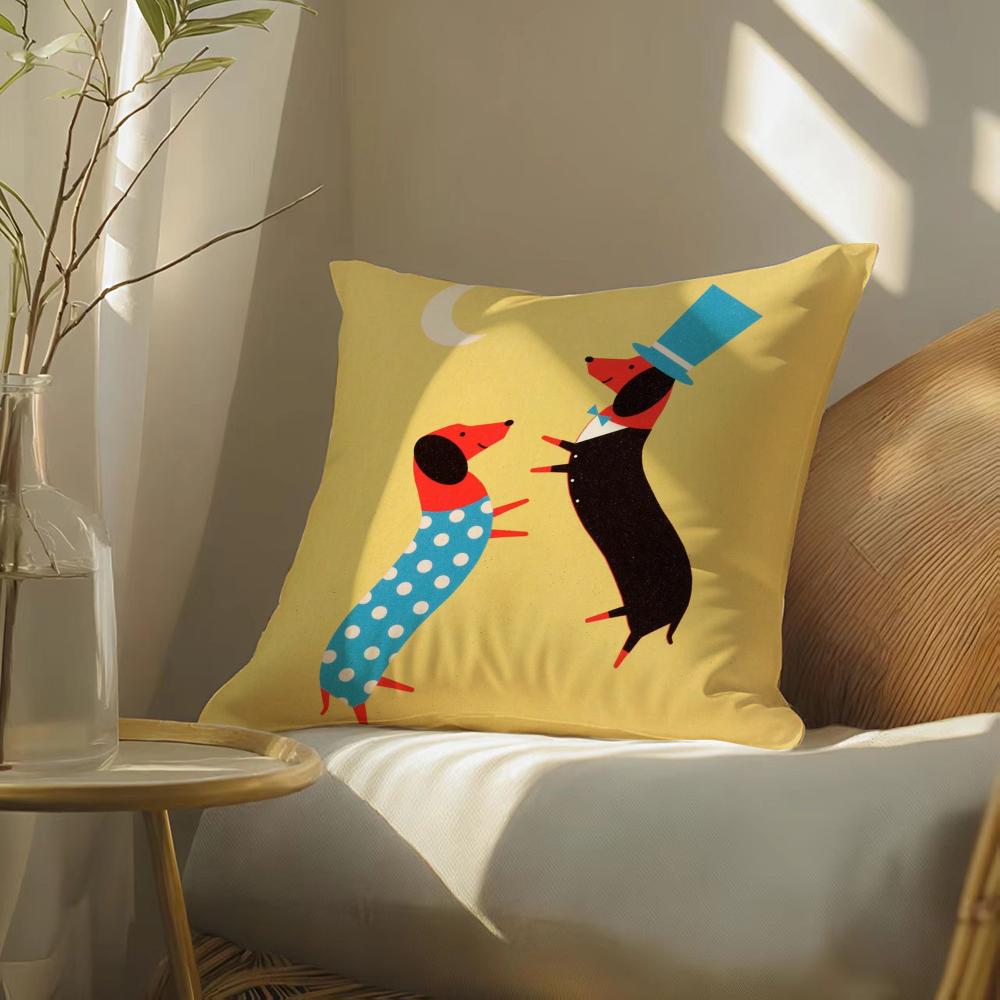 Illustration by DDawid Ryski Pillow Case Silky Elegant Comfort Sofa Bed Invisible Zipper