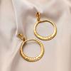 Hip-hop Trend Metal Golden Geometric Ring Earrings Simple Fashion Temperament Earrings Female Party Jewelry Birthday Gift