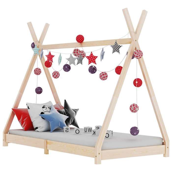 VidaXL Kid's Bed Frames Kid's Cabin Bed Children's Bed Structure House Children's Bedroom Interior 90x200 Cm 283357