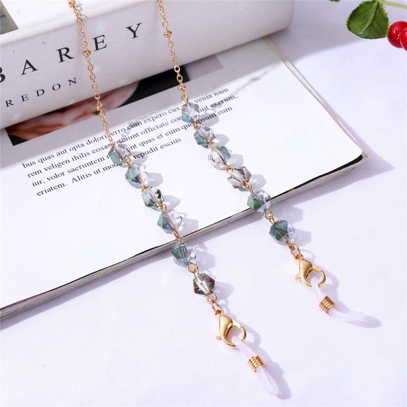 Handmade Crystal Necklace Glasses Mask Chain Strap Lanyard Fashion Jewelry Lanyard Sunglasses Face Mask Chain Anti-lost Strap