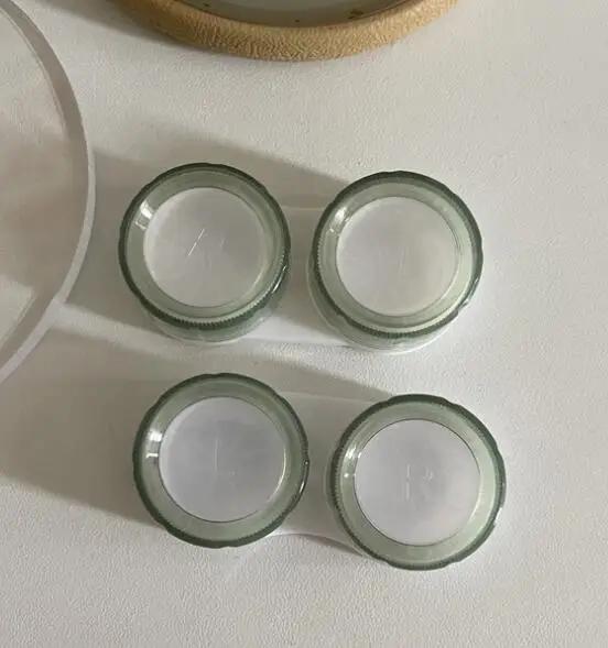 

Simple Transparent Colored Contact Lenses Case for Eyes Contacts Travel Eyewear Holder for Women Girls Pink Green Accessories зелений