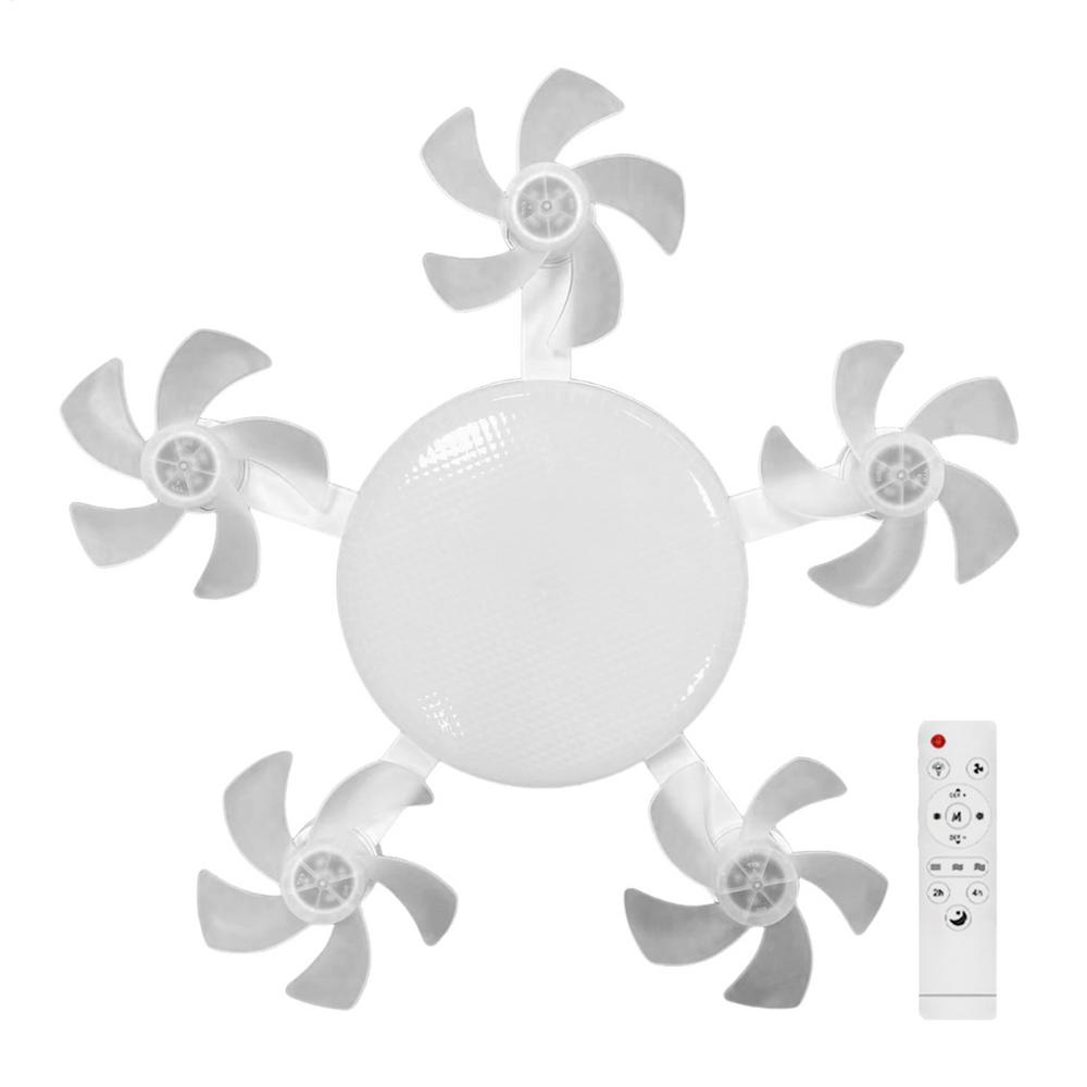 

E27 LED Silent Ceiling Fan Light With Remote Control Dimming Three Color Three-speed Wind Fan Light for Home Living Room Bedroom білий