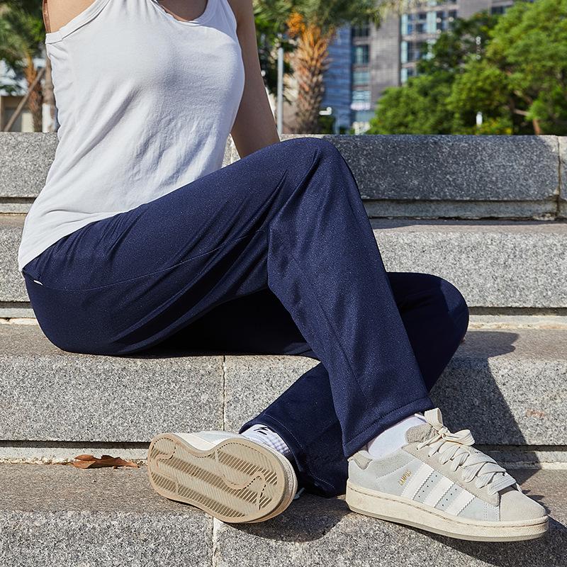 Dark Blue Unisex Student School Uniform Straight-Leg Pants - Summer Thin & Spring/Fall Loose Fit