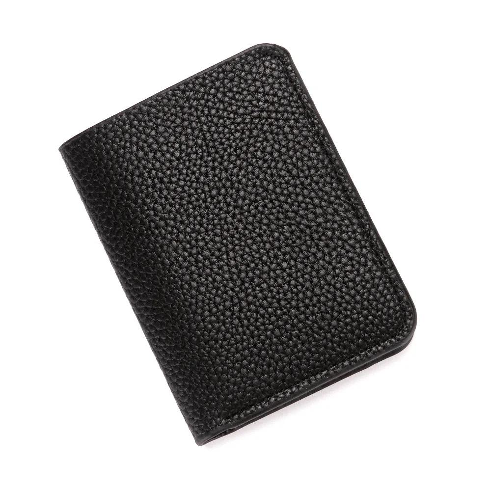 

New Style Mini Thin Men Wallet Card Holder Purse Coin Pouch Card Holder Short Clutch PU Leather Wallet Change Money Pouch чорний