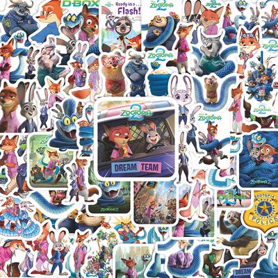 74PCS Disney Zootopia 2 Judy Nick Cartoon Sticker Cool Graffiti Decoration Guitar Luggage Skateboard Waterproof Decal Kids Toy