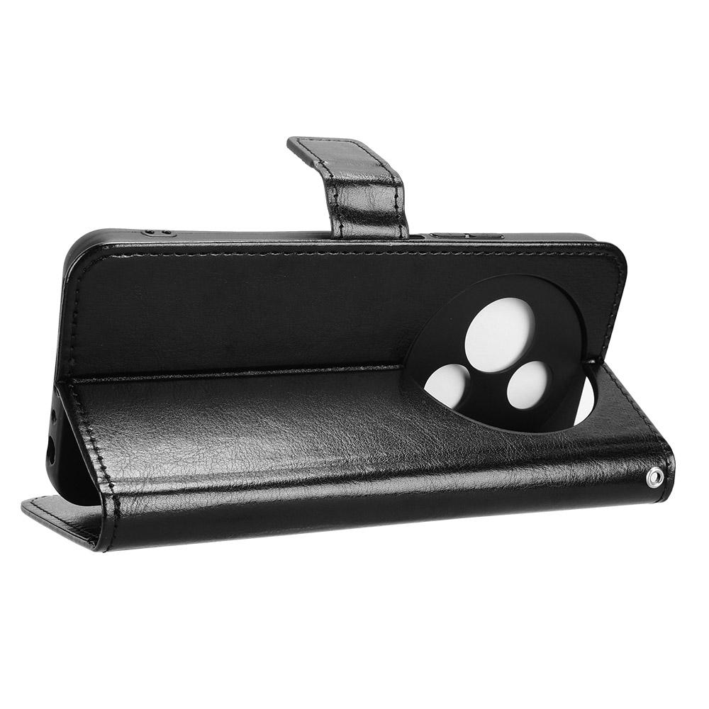 For TCL 605 4G/60 SE Case Crazy Horse Texture PU Leather Phone Wallet Cover with Wrist Strap