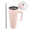 Thermosbecher, Stahl, pink, mit Griff, TERMO, 1,2 l