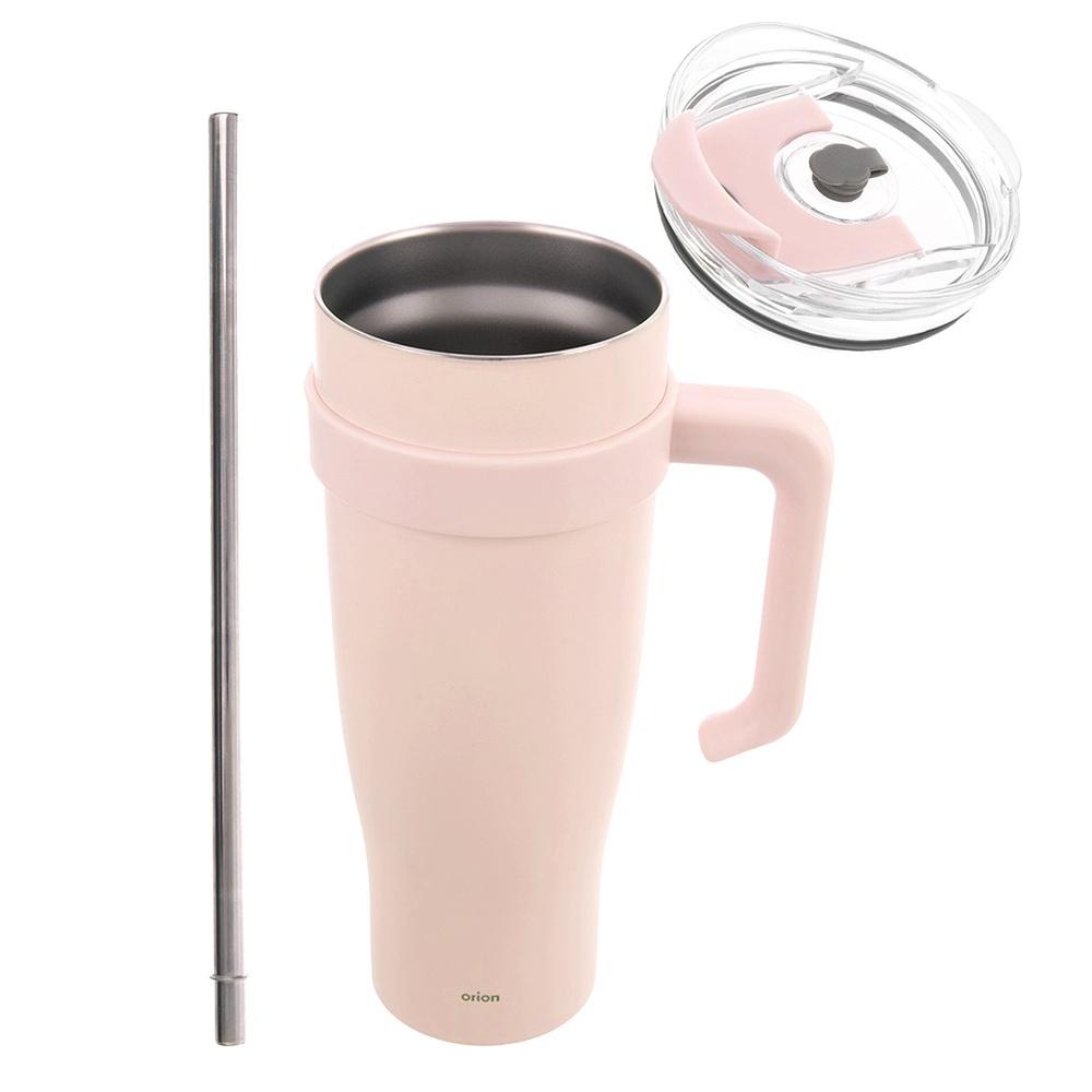 Thermosbecher, Stahl, pink, mit Griff, TERMO, 1,2 l