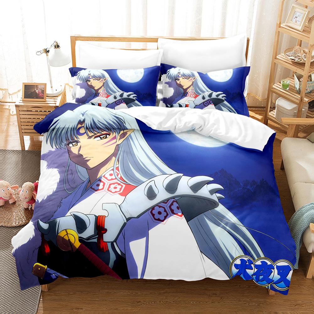 3D Lnuyasha Bedding Sets Duvet Cover Set With Pillowcase Twin Full Queen King Bedclothes Bed Linen