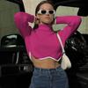 Maglione Casual Irregolare a Collo Alto da Donna per Autunno e Inverno