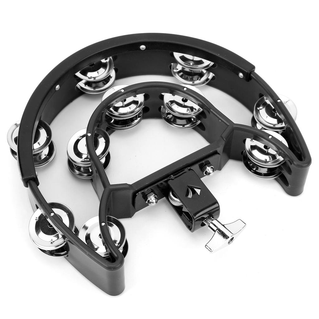 Half Moon Tambourine Metal Jingles Double Row Handheld Musical Percussion Instrument DT‑66