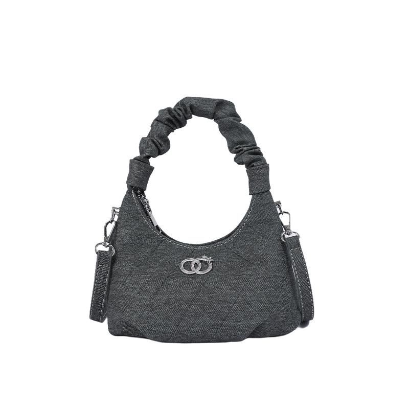 High-End Women's Denim Pleated Dumpling Tote Bag - Autumn/Winter 2026 Collection