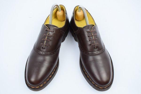 Disney Collaboration Mickey Pattern Donaldson Goodyear Welt Leather Saddle Shoes 24.0 Dark Brown(USED)