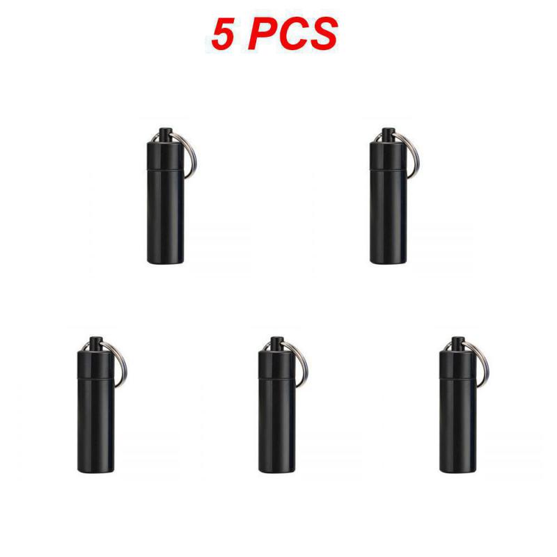1 ~ 10PCS Aluminium Legierung Tragbare Pille Box Fall Wasserdicht Keychain Hängen Kapsel Flasche Container Reise Notfall