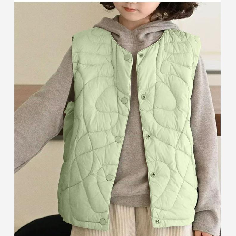 High-velvet Middle-aged Children's Down Vest with 90% Duck Down Content, School Uniform Artifact To Keep Warm