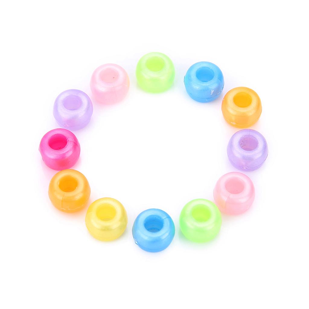 200x Acrylic Round Beads Larhe Hole Jewelry Making DIY Findings Crafts