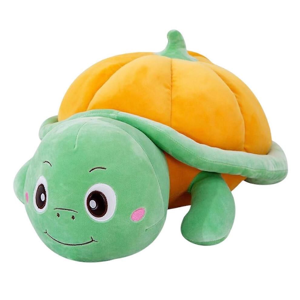 (35cm, Yellow) Kawaii Pumpkin Turtle Plush Toys Super Soft Cotton Eco-friendly Plush Toy For Baby Hugging Plush Toy
